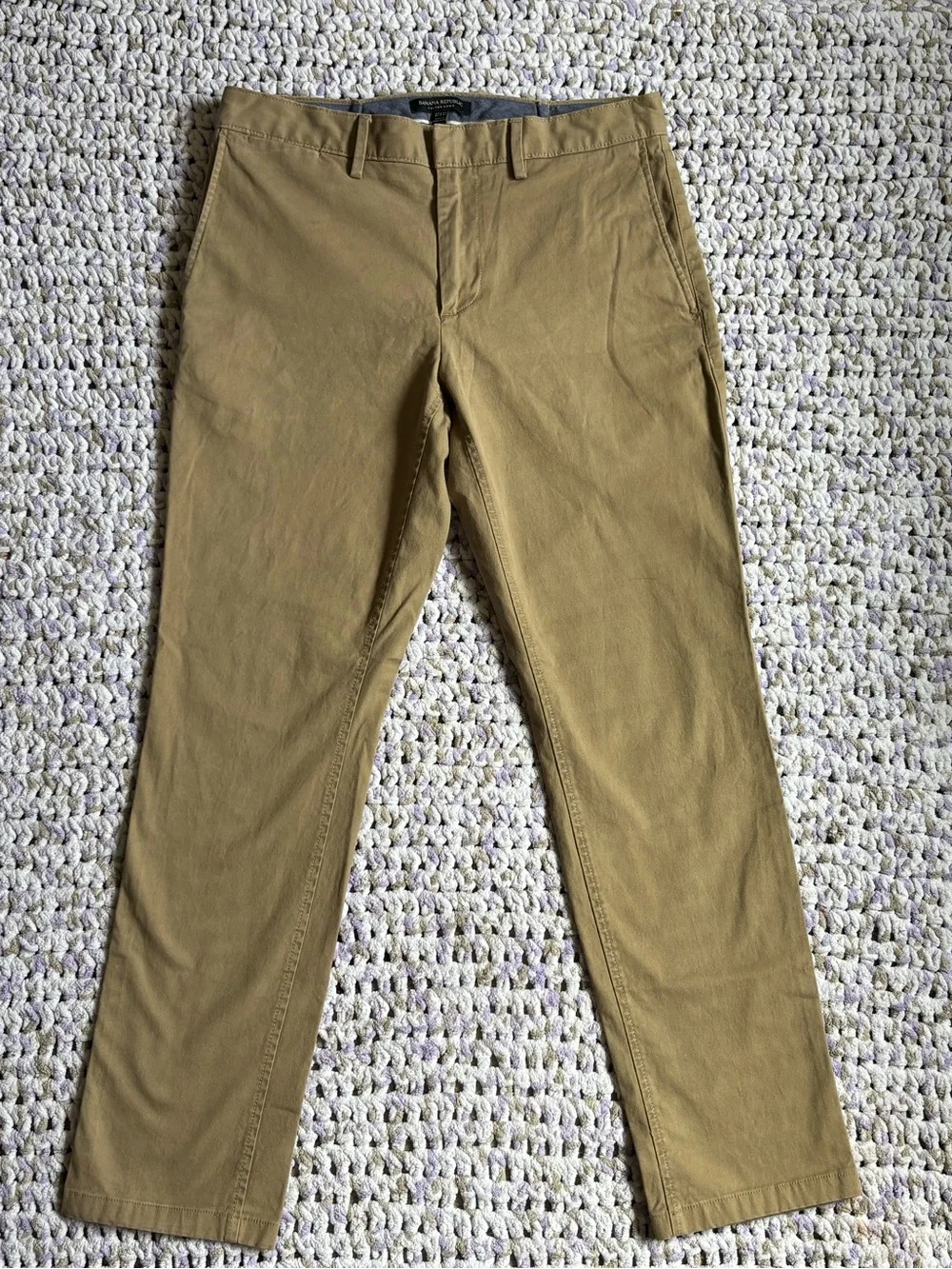 Banana Republic Fulton Stretch Chino Pants Tan Khaki Academic Preppy 32x32